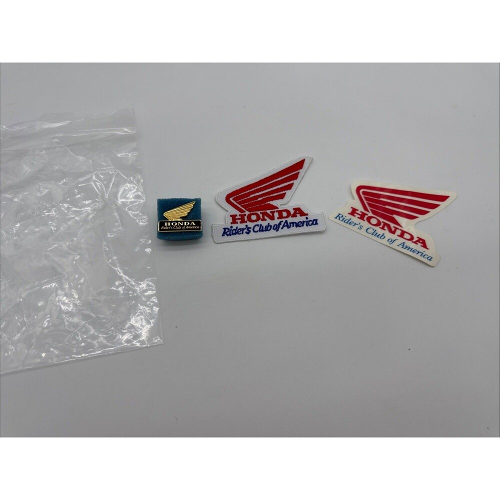 2000 New - Honda Riders Club of America Pin, Iron on Patch & Sticker